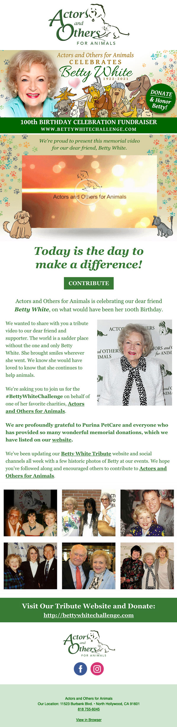Betty White Challenge Email