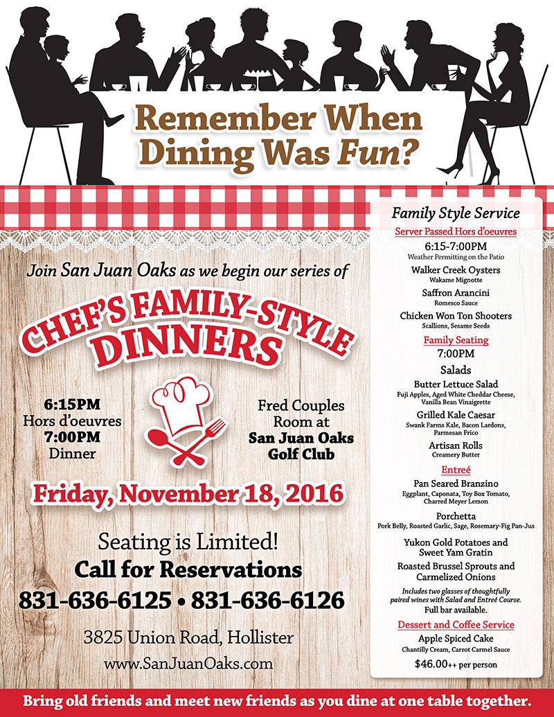 San Juan Oaks Chefs Dinners