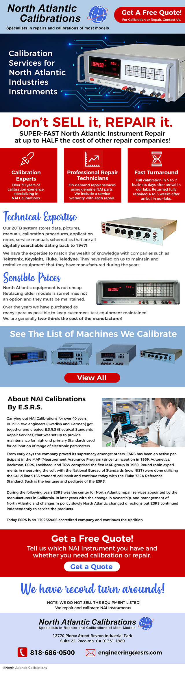 NAI Calibrations Email Layout